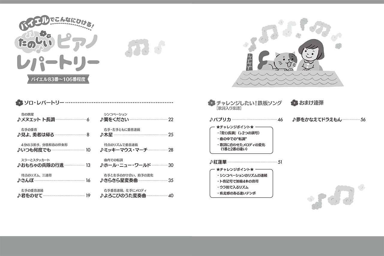 ピアノソロ バイエルでこんなにひける！たのしいピアノレパートリー(バイエル83番～106番程度)